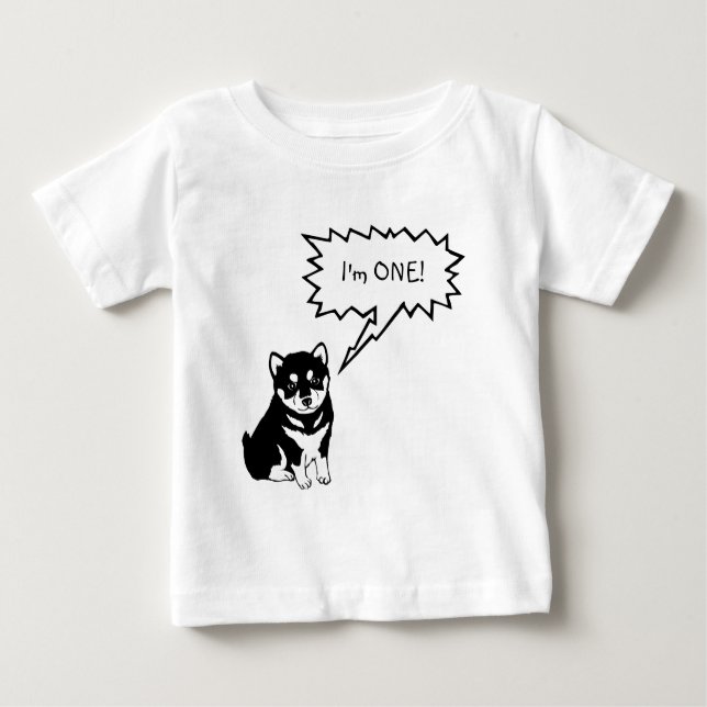 Camiseta para bebê infantil Eu sou 1 cachorro com  (Frente)