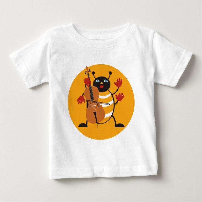 Camiseta Para Bebê Inseto Cello (Frente)