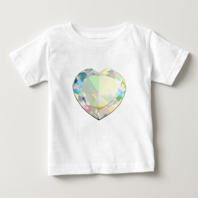 Camiseta Para Bebê Inspiração Diamond Heart (Frente)