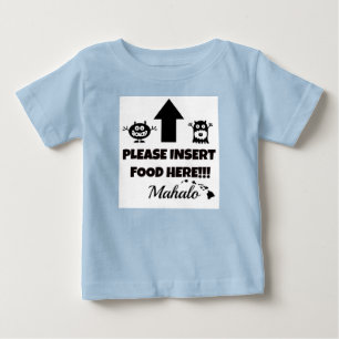 Camiseta Para Bebê Introduza por favor a comida aqui, roupa do bebê