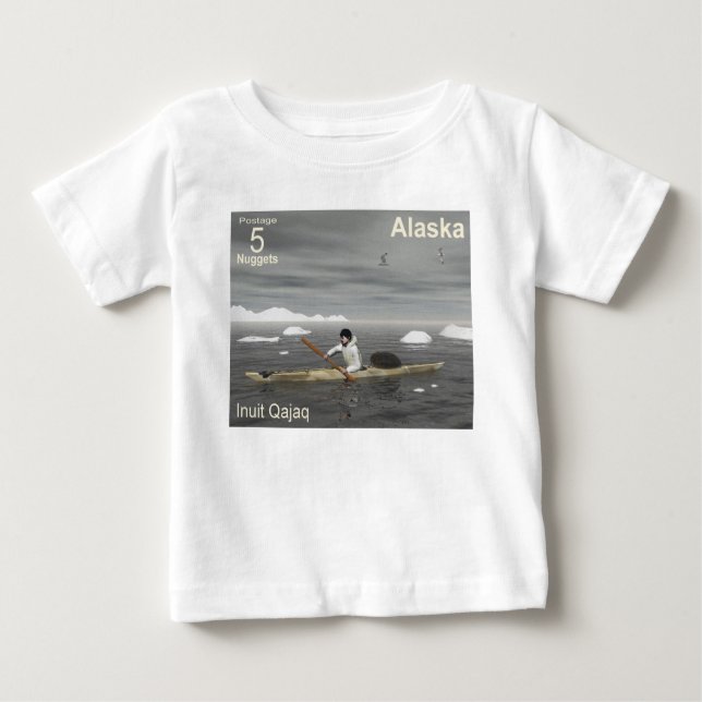 Camiseta Para Bebê Inuit Kayak (Frente)