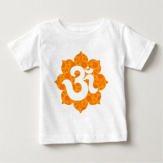 Camiseta Para Bebê Ioga OM na laranja de Lotus