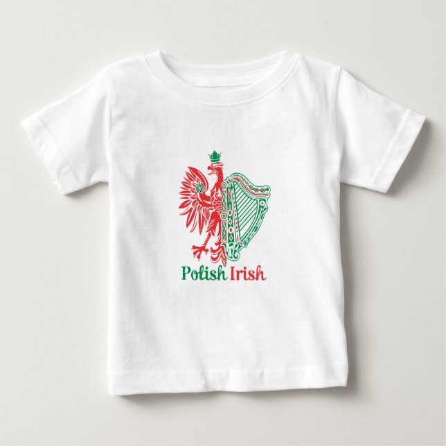 Camiseta Para Bebê Irlandês polonês (Frente)