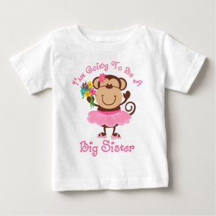 Camiseta Para Bebê Irmã Grande do Futuro Macaco