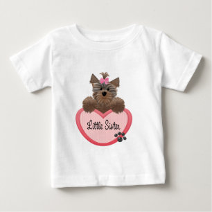 Camiseta Para Bebê Irmã mais nova de Yorkie