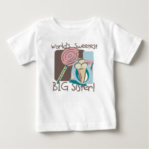Camiseta Para Bebê Irmã Mais Velha Mais Doce do Mundo