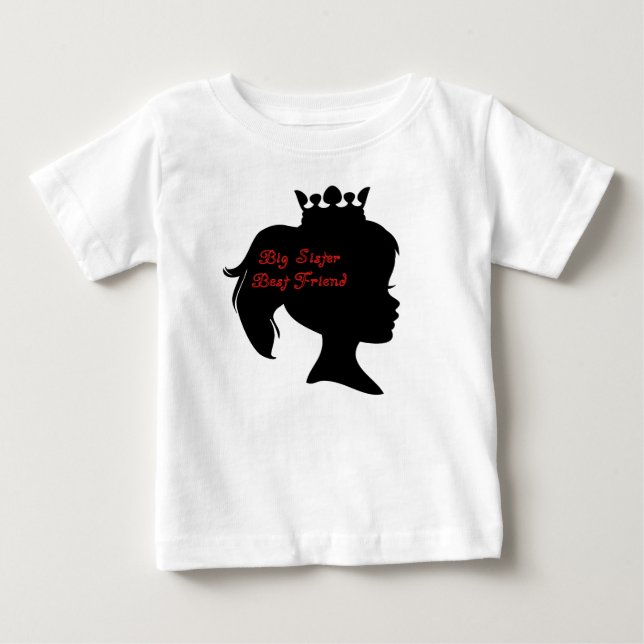 Camiseta Para Bebê Irmã Mais Velha Melhor Amiga da Princesa (Frente)