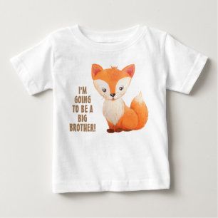Camiseta para Bebê Irmão Mais Velho Pequena Raposa