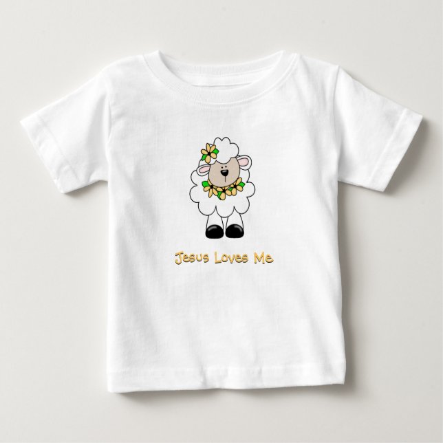 Camiseta Para Bebê Jesus ama-me cordeiro (Frente)