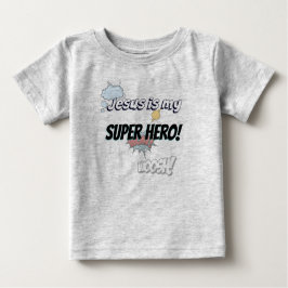 Camiseta Para Bebê Jesus é o meu Super Herói!