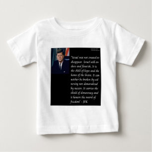 Camiseta Para Bebê JFK & Citação Famosa Re Israel