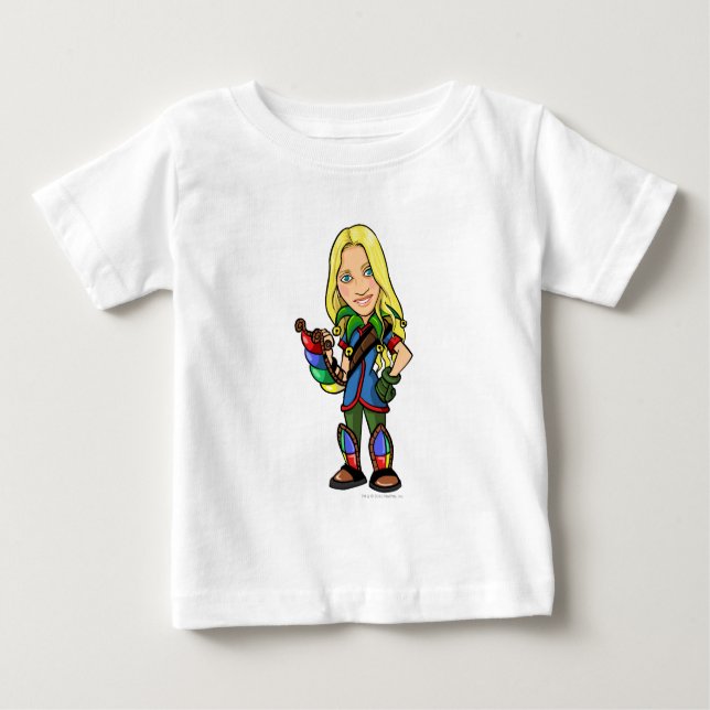 Camiseta Para Bebê Jogador de Funcionarios da Ilha Roo Socktastic (Frente)