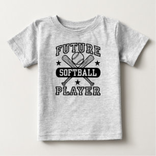 Camiseta Para Bebê Jogador de softball futuro