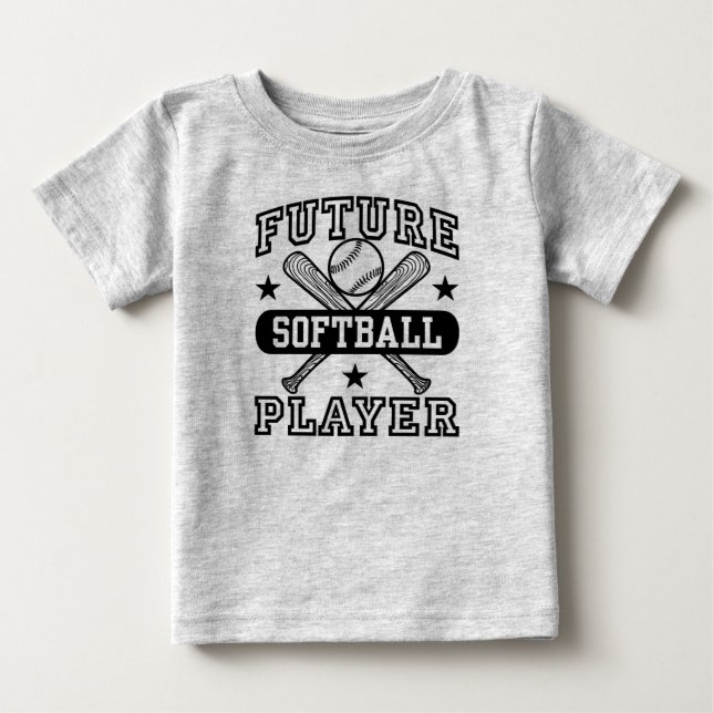 Camiseta Para Bebê Jogador de Softball Futuro (Frente)