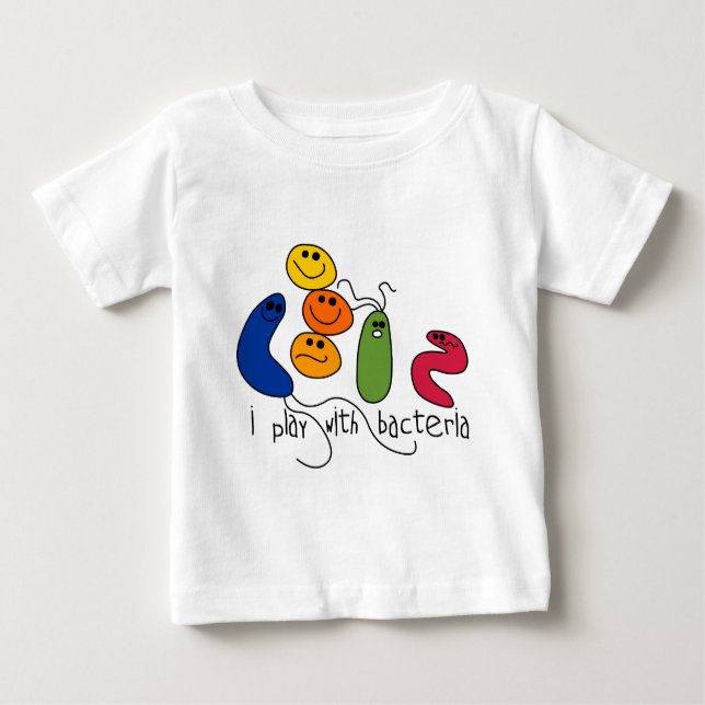 Camiseta Para Bebê Jogo com bactérias (Frente)