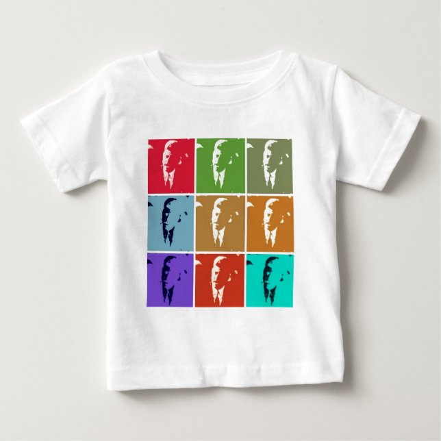 Camiseta Para Bebê John F Kennedy/JFK Pop Art (Frente)