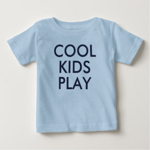 Camiseta Para Bebê Jovens legal jogam   Kids Blue Cute Baby shirt