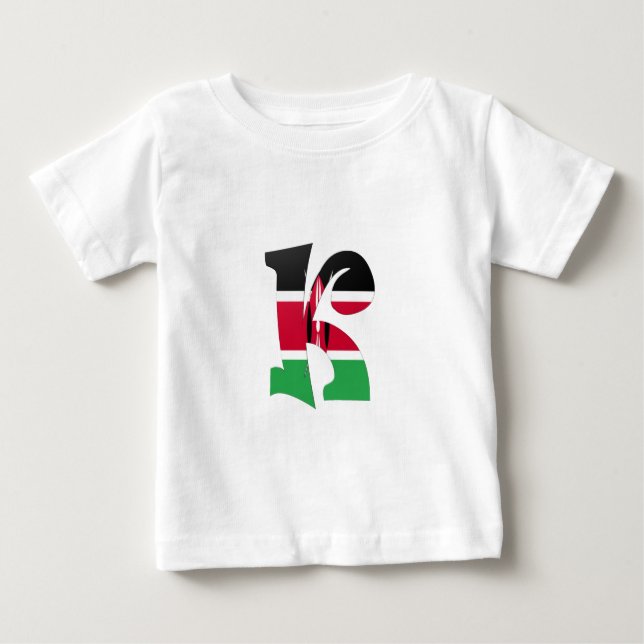 Camiseta Para Bebê K (Kenya) (Frente)