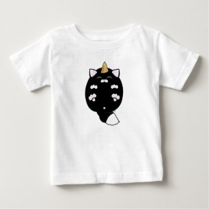 Camiseta Para Bebê Kawaii Unicorn Cat Belly