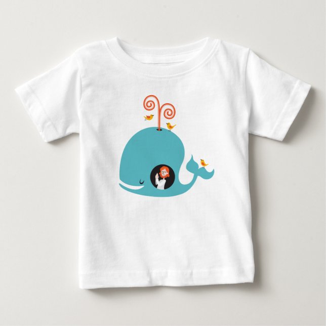 Camiseta Para Bebê Kids Shirt Bible Story Jonah And The Whale (Frente)