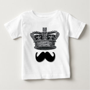 Camiseta Para Bebê King Crown e Mustache