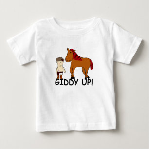 Camiseta Para Bebê KRW Giddy Giddy Up Horsie Baby Cowboy
