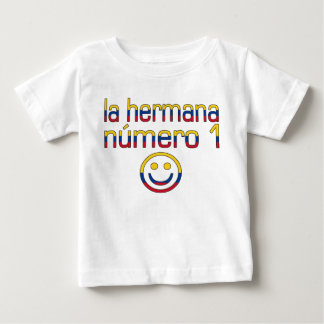 Camiseta Para Bebê La Hermana Número 1 - Number 1 Sister in Colombian