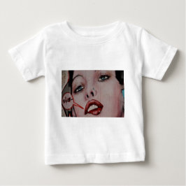 Camiseta Para Bebê Lábios vermelhos