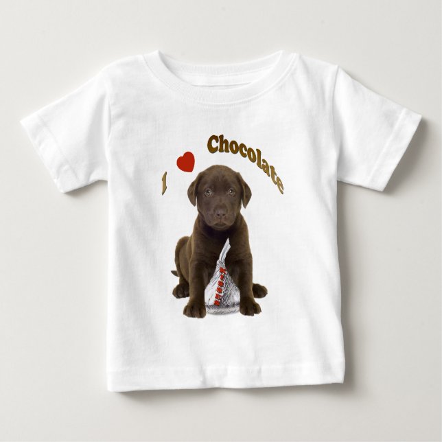 Camiseta Para Bebê Laboratório de Chocolate Adoro Queijos de Chocolat (Frente)