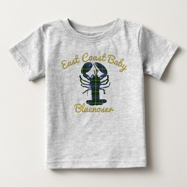 Camiseta Para Bebê Lagosta-do-leste Lagosta Nova Scotia bluenoser (Frente)