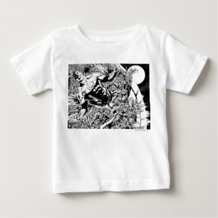 Camiseta Para Bebê Lanterna verde e a lua - preto e branco