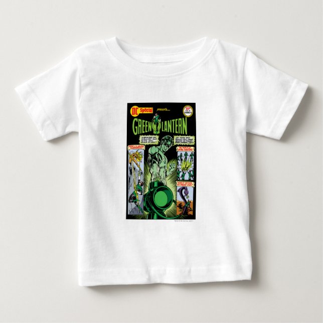 Camiseta Para Bebê Lanterna Verde - Quadrícula Verde Sombreada (Frente)