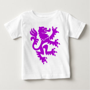 Camiseta Para Bebê Leão Heráldico 01 - Roxo