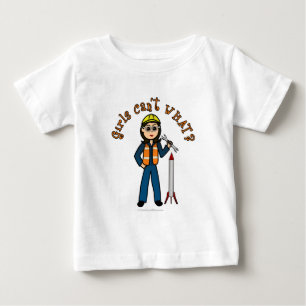 Camiseta Para Bebê Light Rocket Scientist Girl