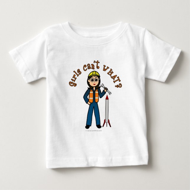 Camiseta Para Bebê Light Rocket Scientist Girl (Frente)
