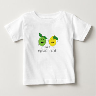 Camiseta Para Bebê Limão e Limão - Melhores Amigos BFF