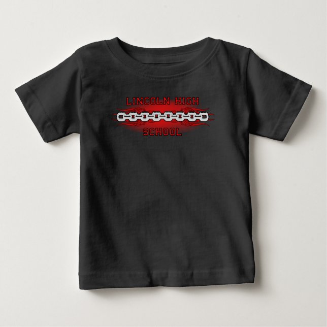 Camiseta Para Bebê Lincoln Segundo grau Lincoln 3Red Grd (Frente)