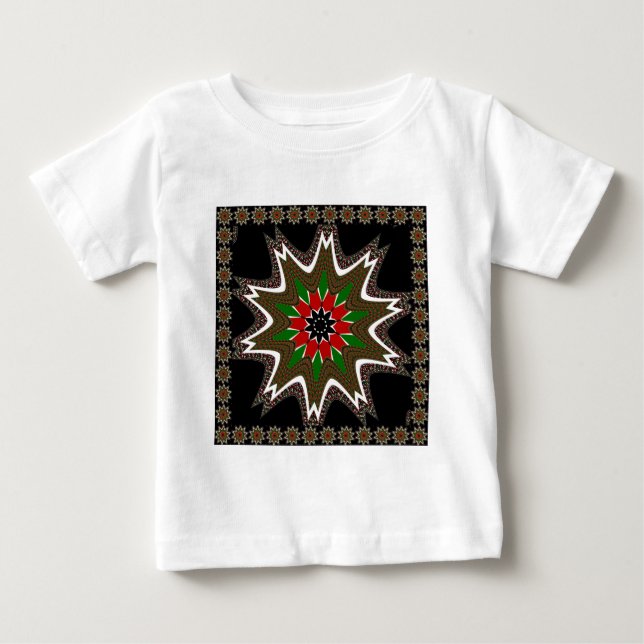 Camiseta Para Bebê Linda e adorável Motif Cultural Quênia Geométrico (Frente)