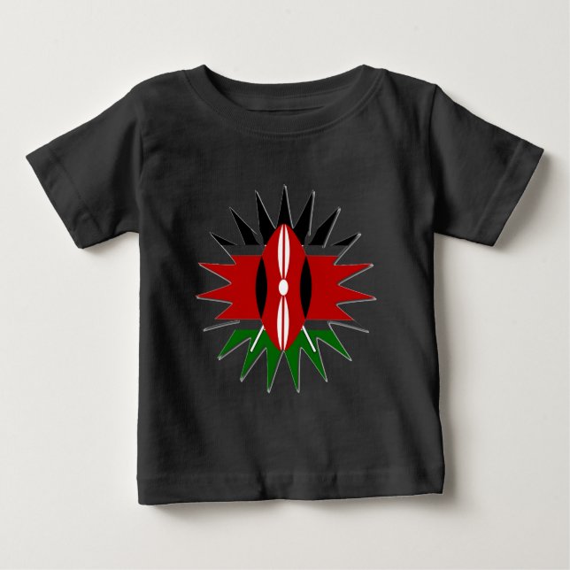 Camiseta Para Bebê Linda e vibrante padrão queniano de bandeira: uma  (Frente)