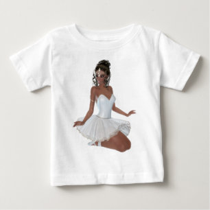 Camiseta Para Bebê Linda mulher afro-americana Ballerina