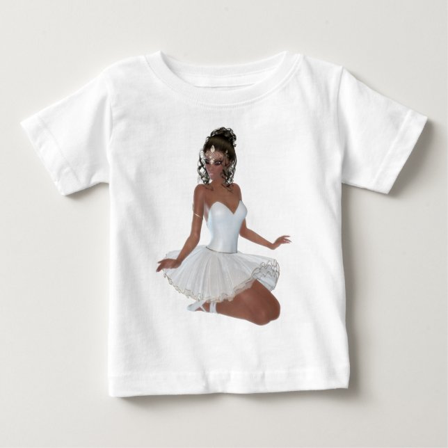 Camiseta Para Bebê Linda mulher afro-americana Ballerina (Frente)