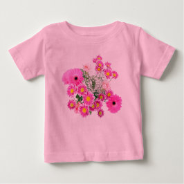 Camiseta Para Bebê Lindas Flores Cor-de-Rosa Bebê Bodysuit com Tutu
