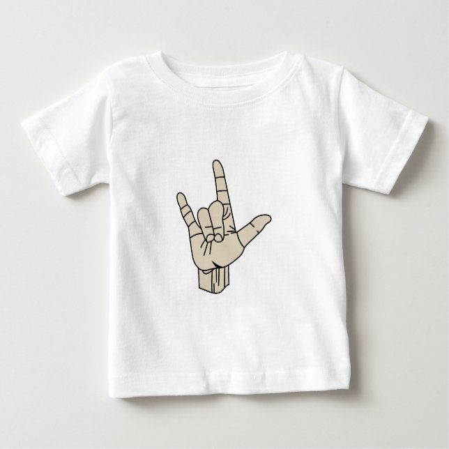 Camiseta Para Bebê Linguagem gestual (Frente)