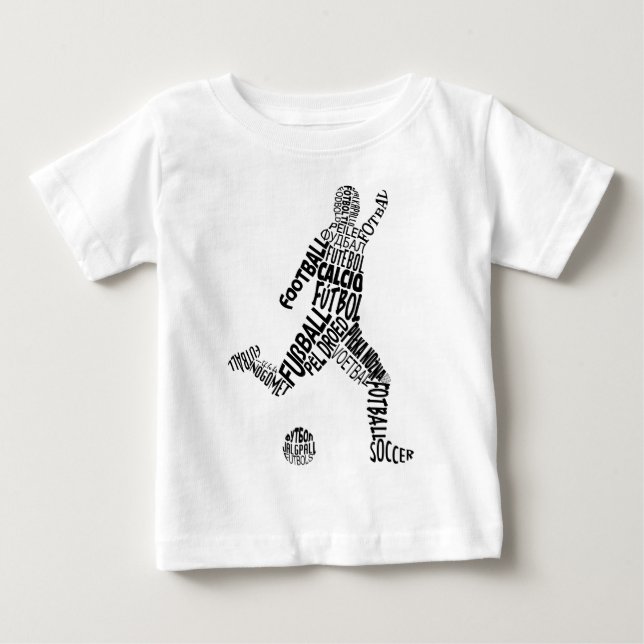 Camiseta Para Bebê Línguas de futebol (Frente)