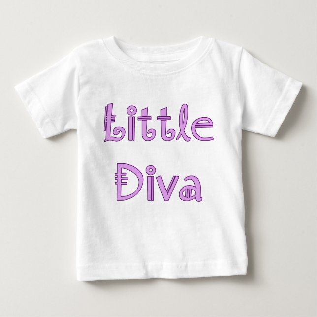 Camiseta Para Bebê Little Diva (Frente)