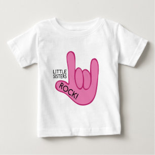 Camiseta Para Bebê Little Sisters Rock!
