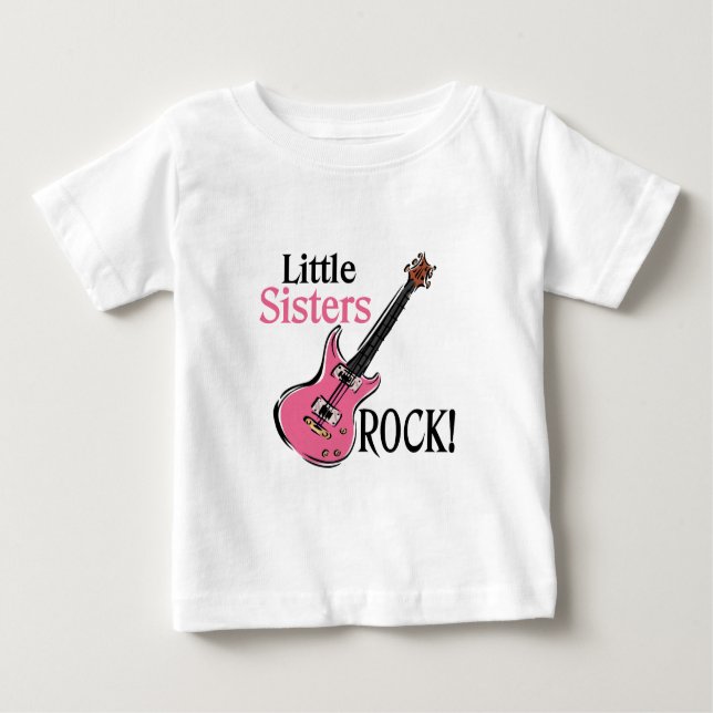 Camiseta Para Bebê Little Sisters Rock (Frente)