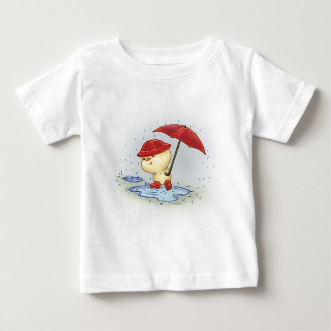 Camiseta Para Bebê Littlekins mole na chuva (Frente)