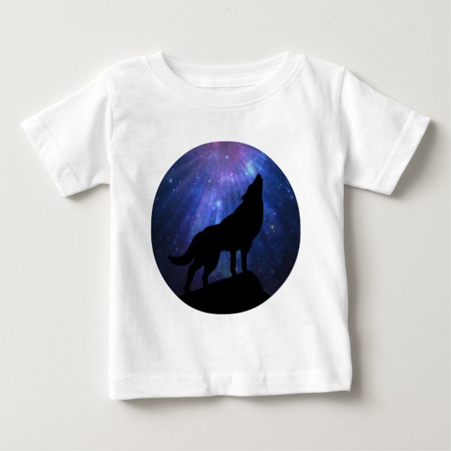 Camiseta Para Bebê Lobo Celestial (Frente)