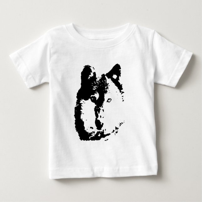 Camiseta Para Bebê Lobo Pop Art (Frente)
